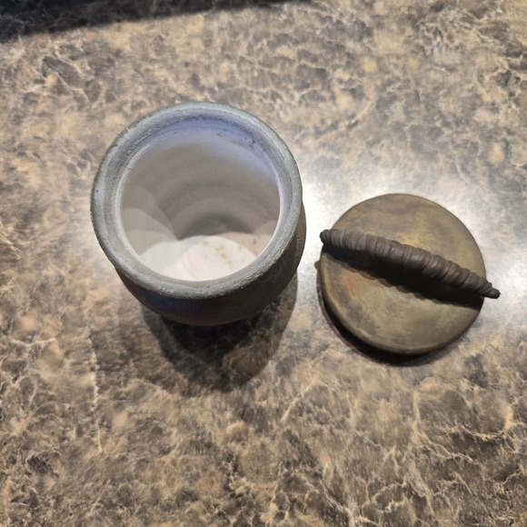 Raku Pottery Lidded Jar by Katherine Iridescent Metallic Glaze, Handmade... - Picture 3 of 7